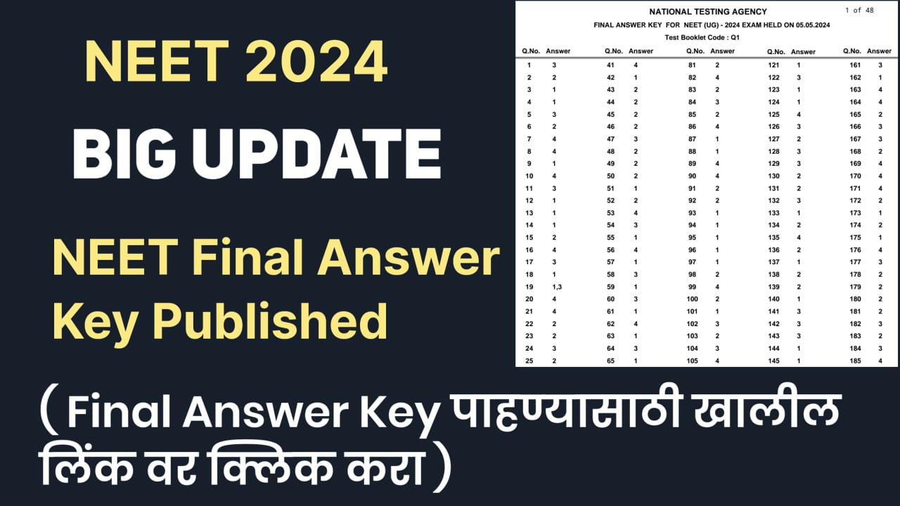 NEET 2024 Final Answer Key Published